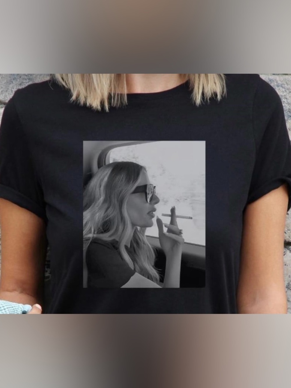 Dorit RHOBH Smoking Crewneck Crop Top (black)